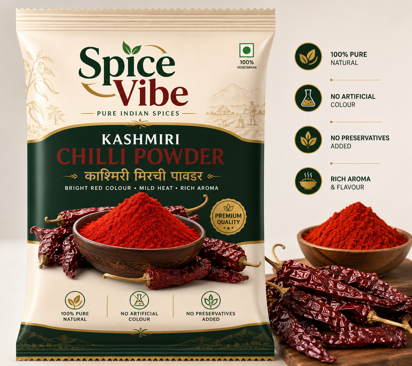 Kashmiri red chili powder