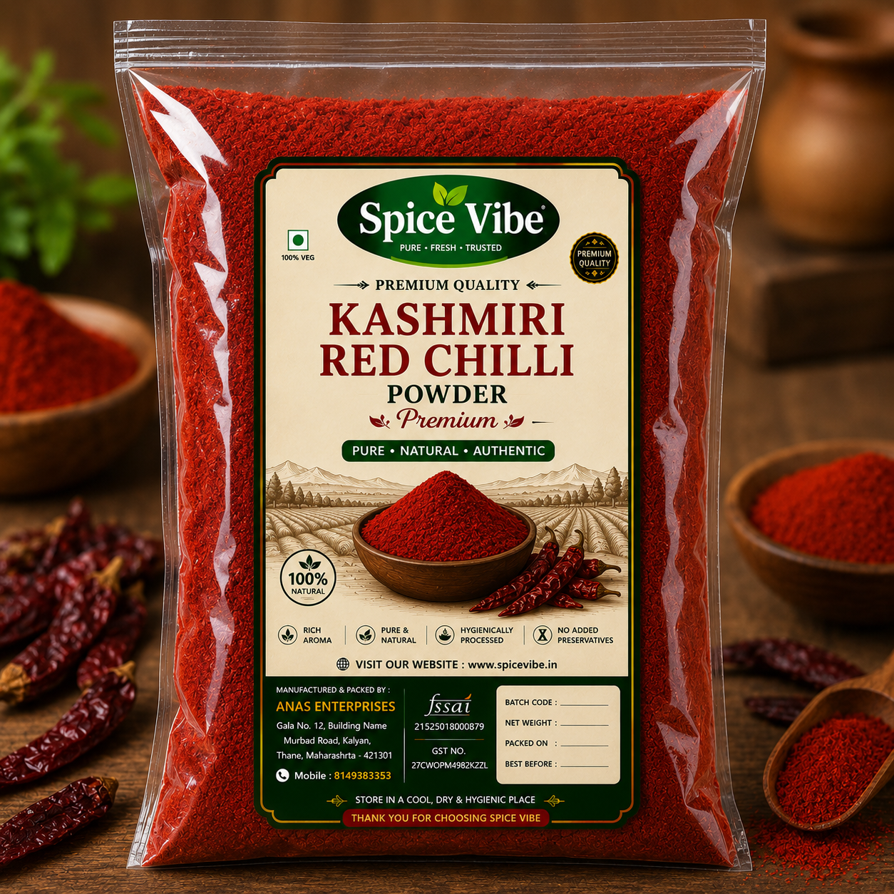 Kashmiri red chili powder
