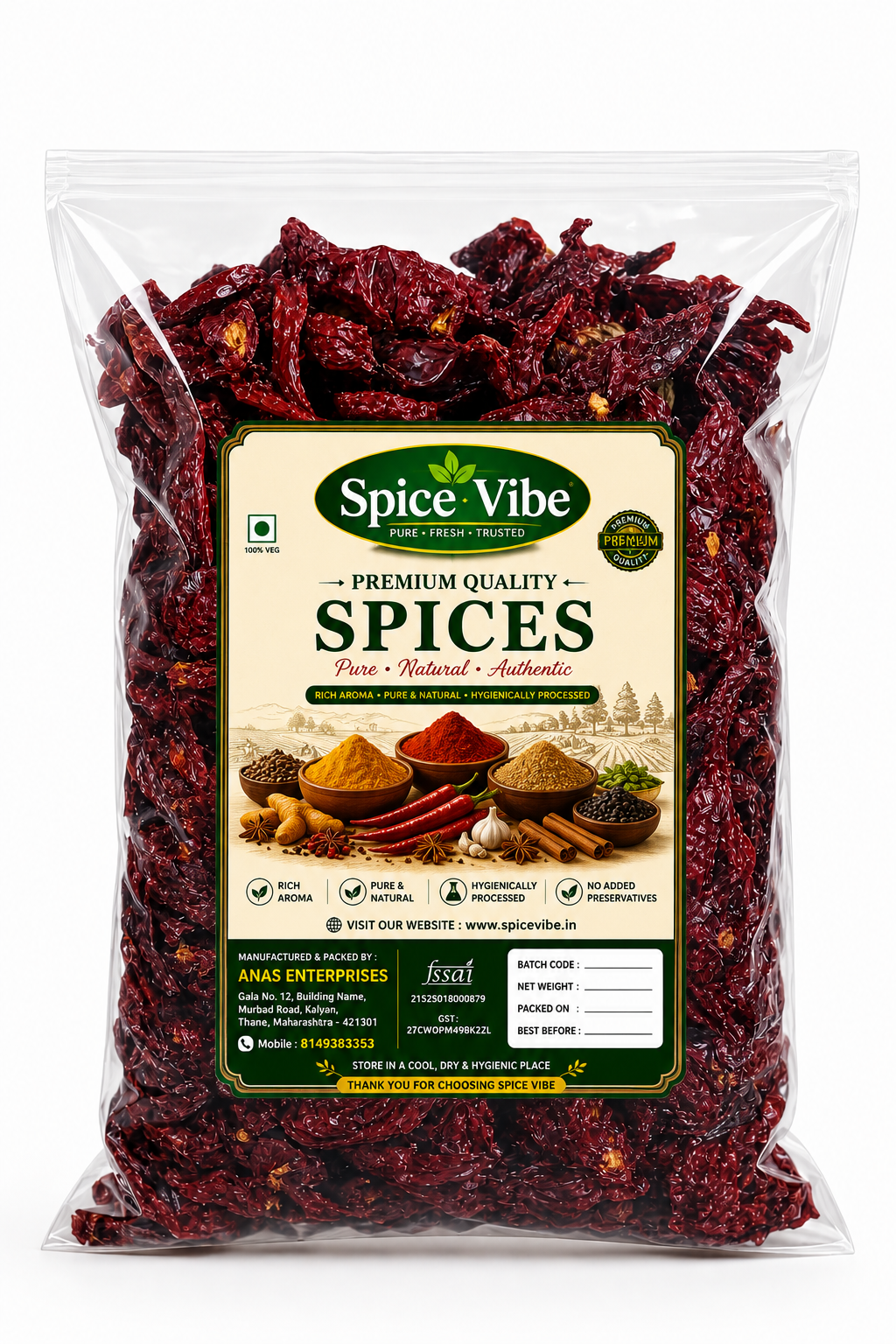 Whole Kashmiri chili